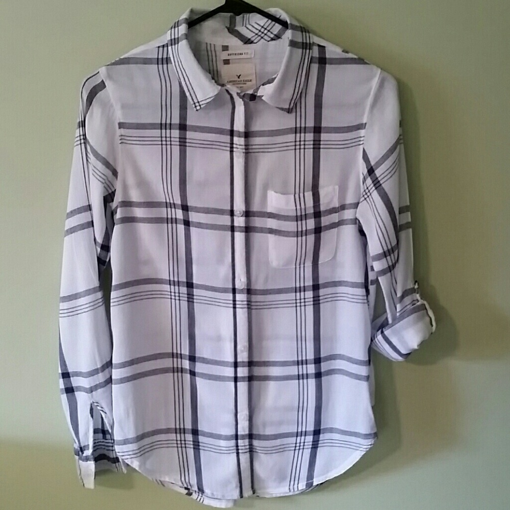 AE lightweight boyfriend fit flannel
